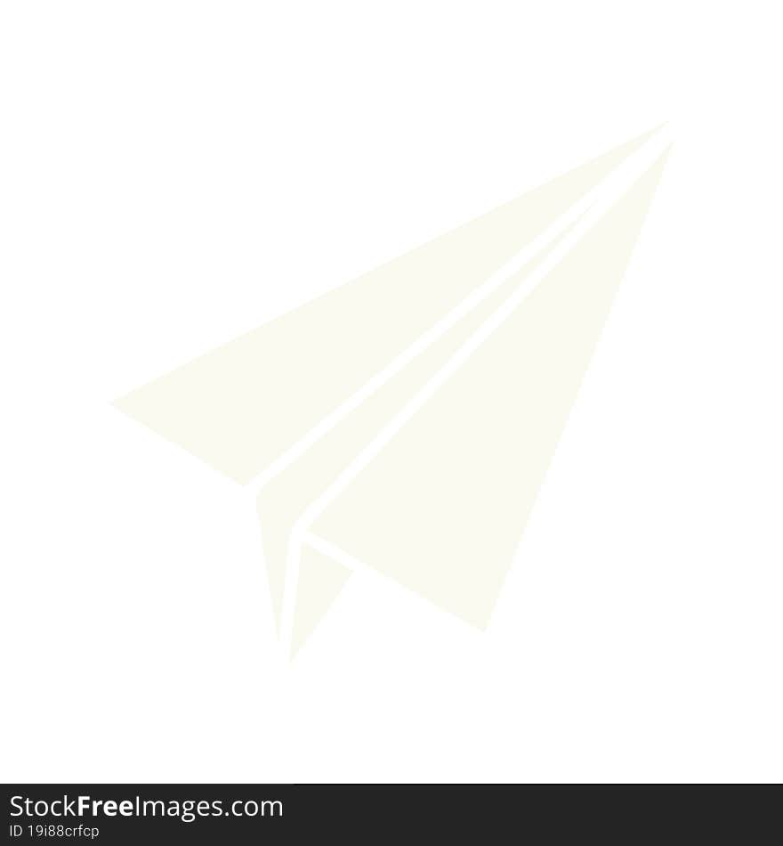 flat color retro cartoon of a paper plane