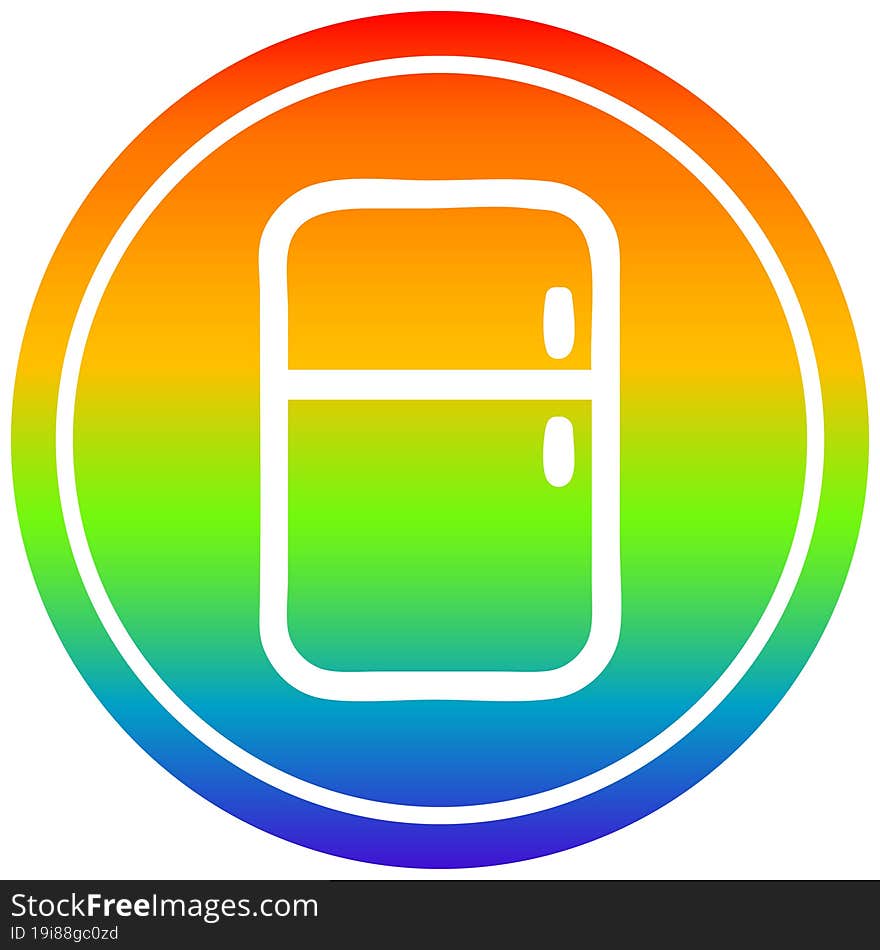 Kitchen Refrigerator Circular In Rainbow Spectrum