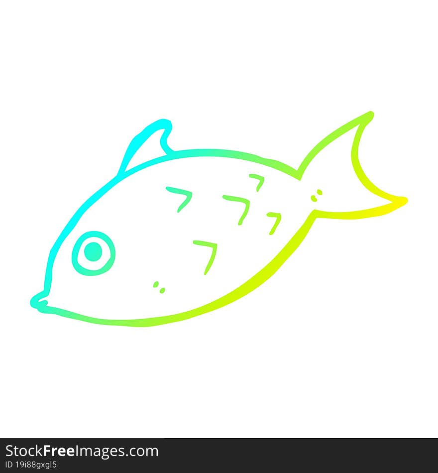 cold gradient line drawing cartoon fish