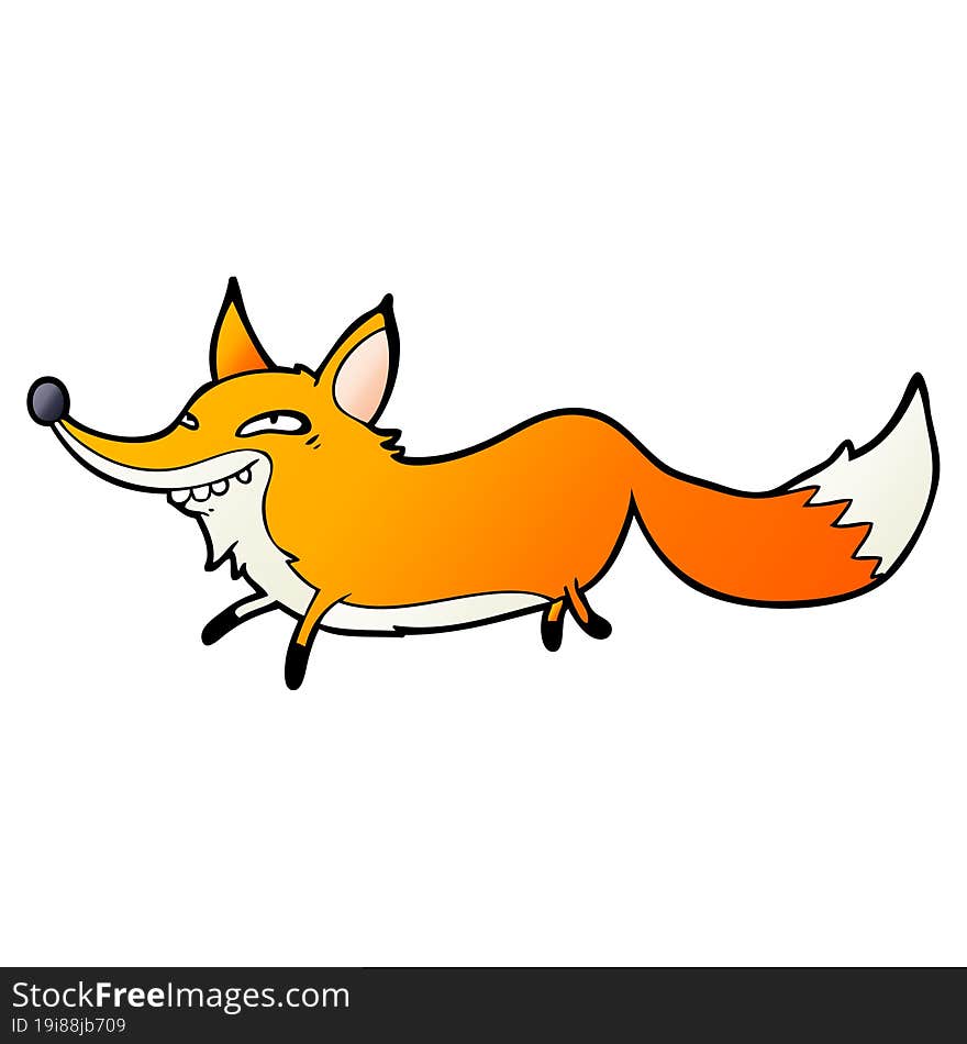 cute cartoon sly fox. cute cartoon sly fox