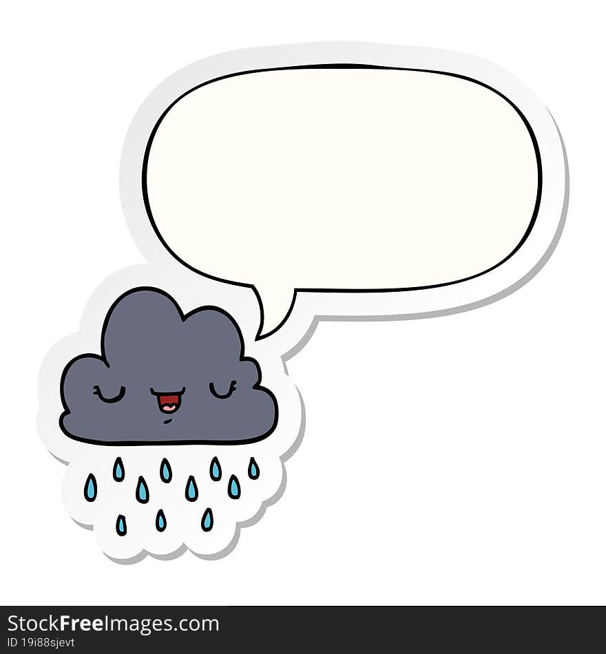 cartoon storm cloud with speech bubble sticker