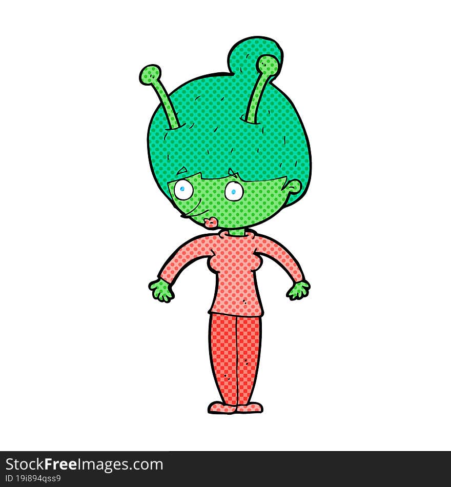 Cartoon Alien Woman