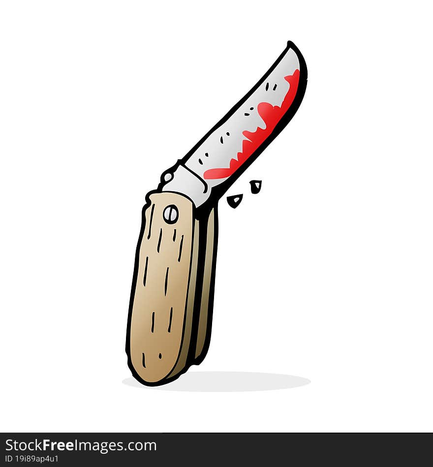 cartoon bloody folding knife