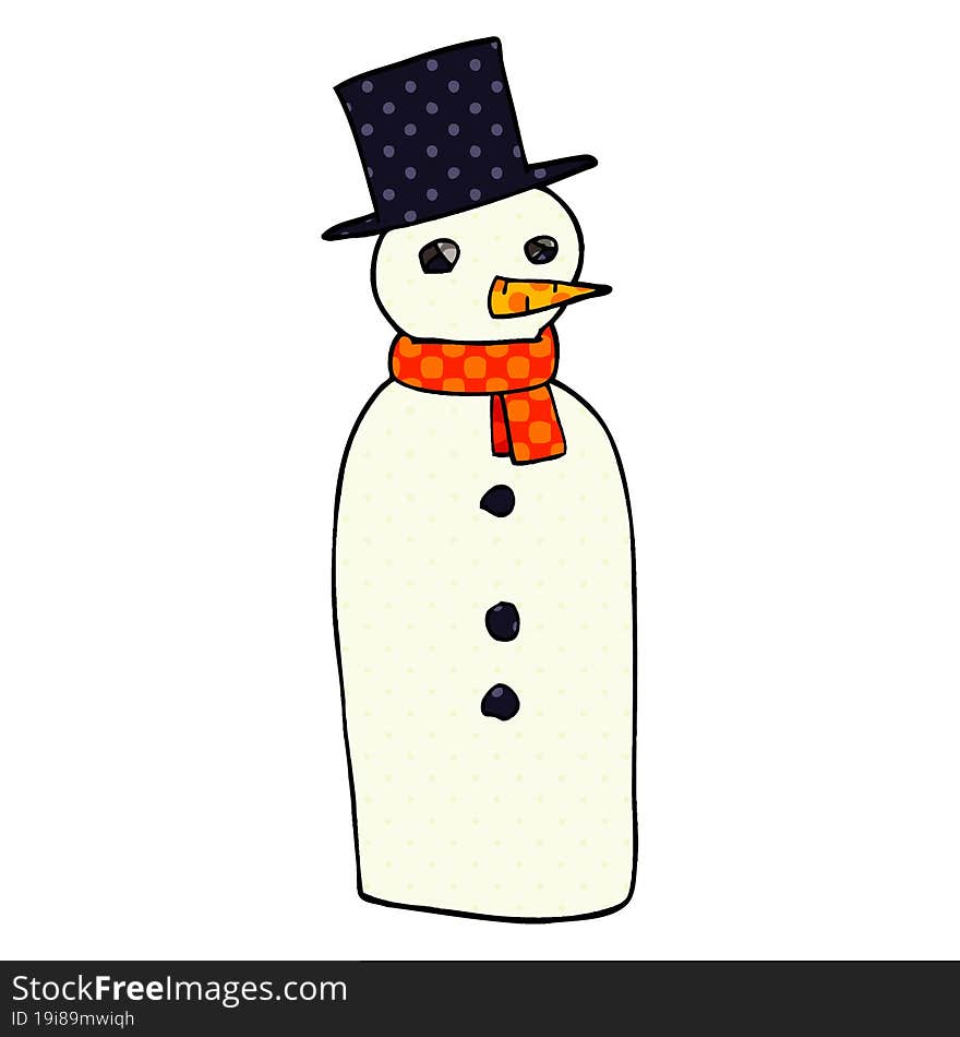 cartoon doodle traditional snowman