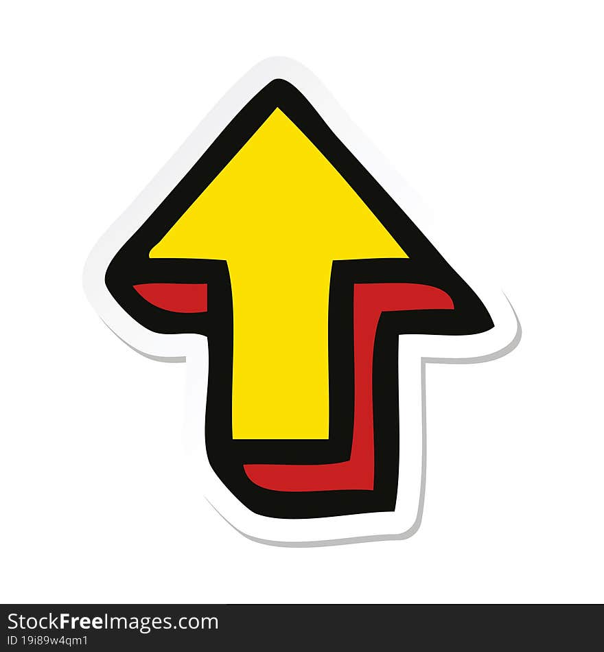 sticker of a cute cartoon directional arrow