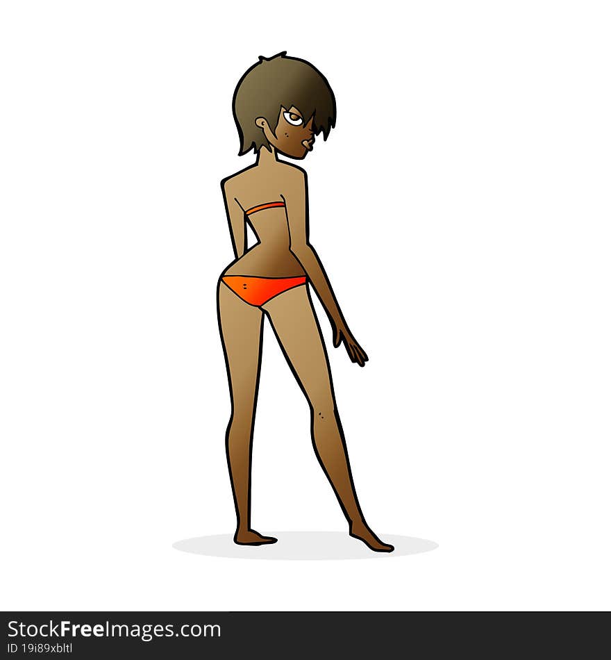 Cartoon Woman In Bikini