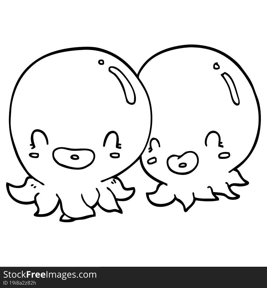 two cartoon octopi