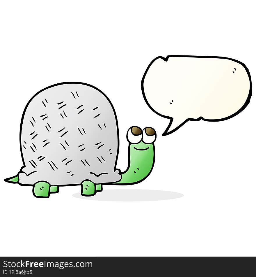 freehand drawn speech bubble cartoon tortoise