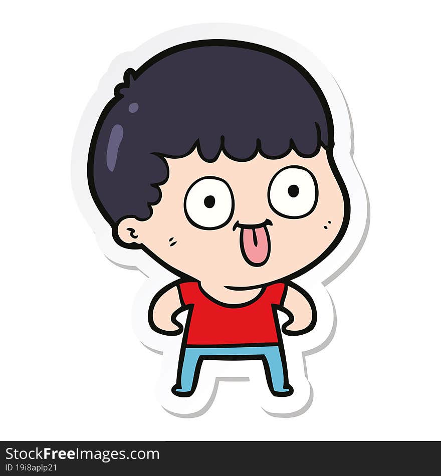 sticker of a cartoon man staring