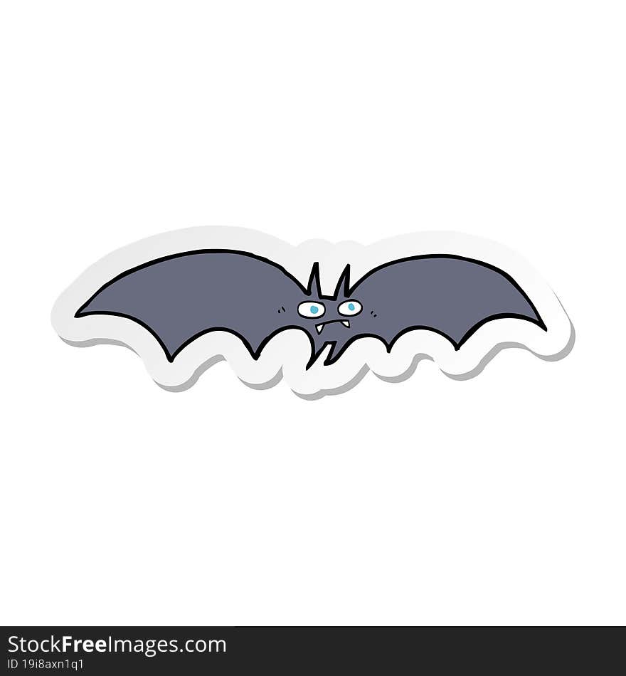 sticker of a cartoon vampire bat