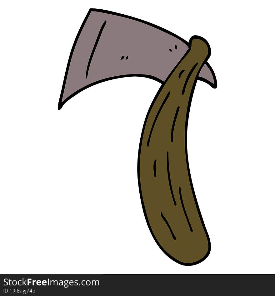 cartoon doodle viking axe