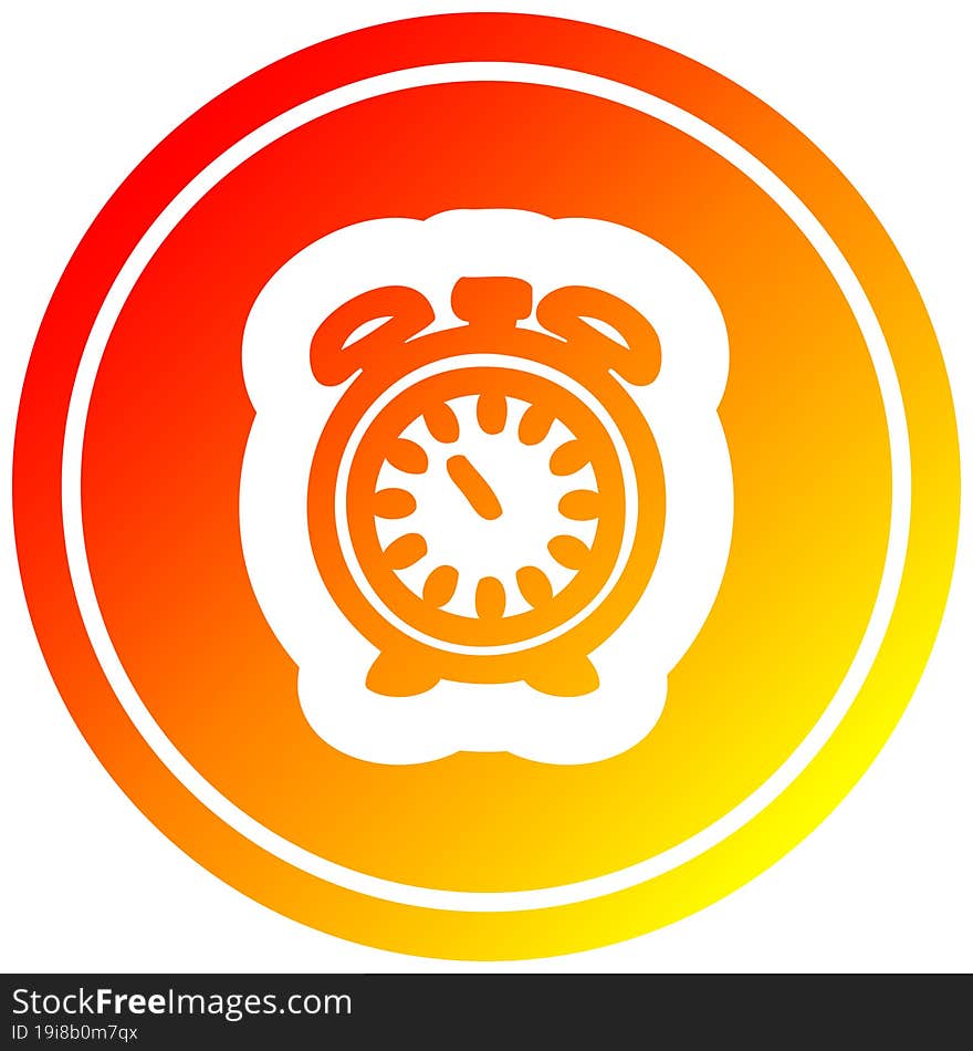 alarm clock circular in hot gradient spectrum