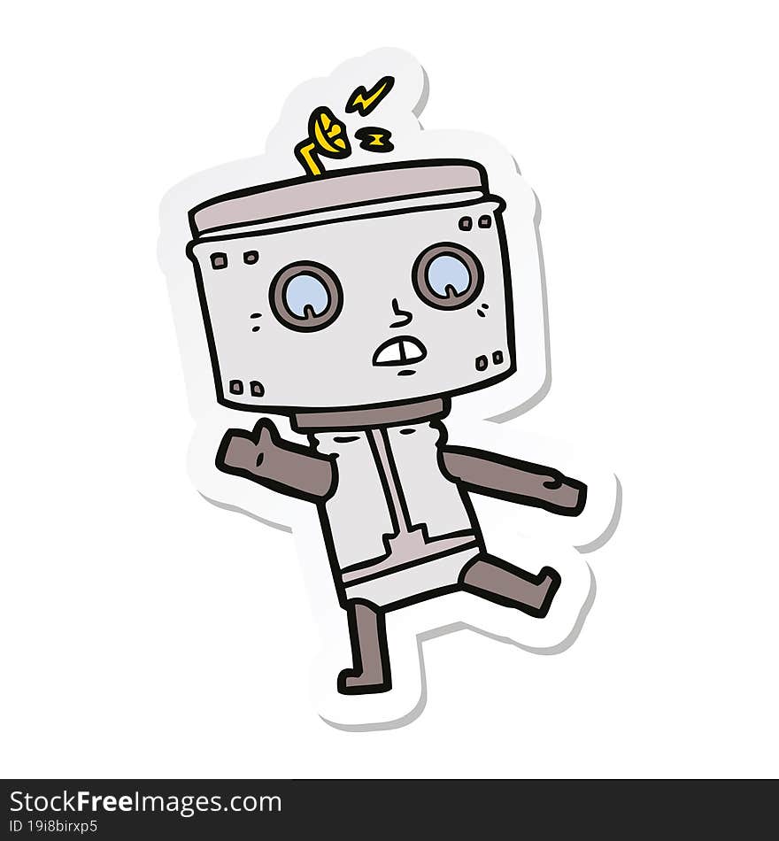 sticker of a cartoon robot