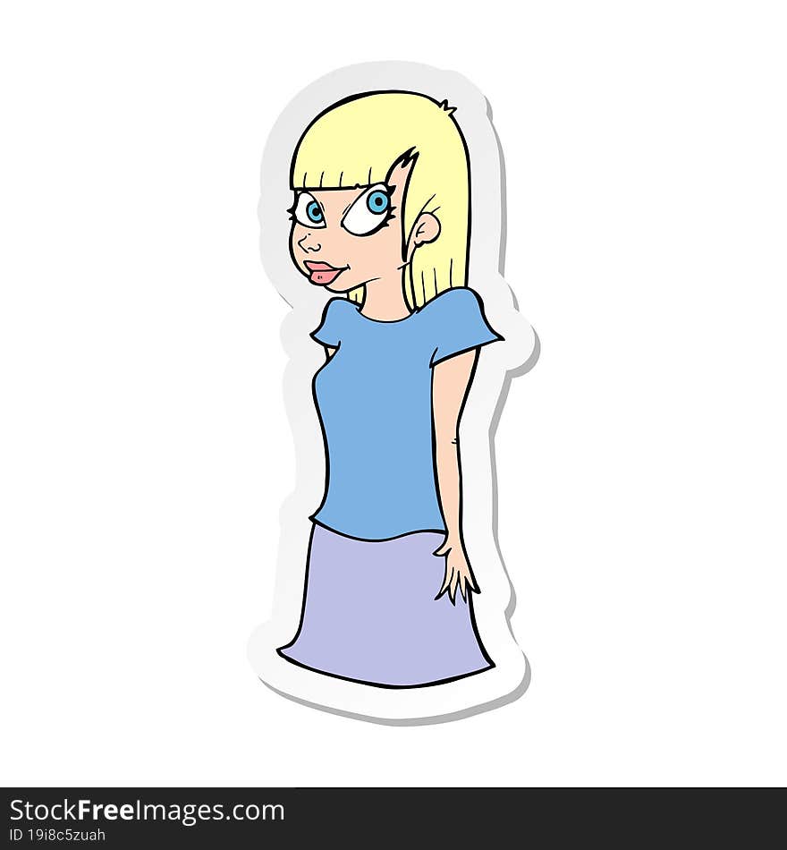 sticker of a cartoon girl