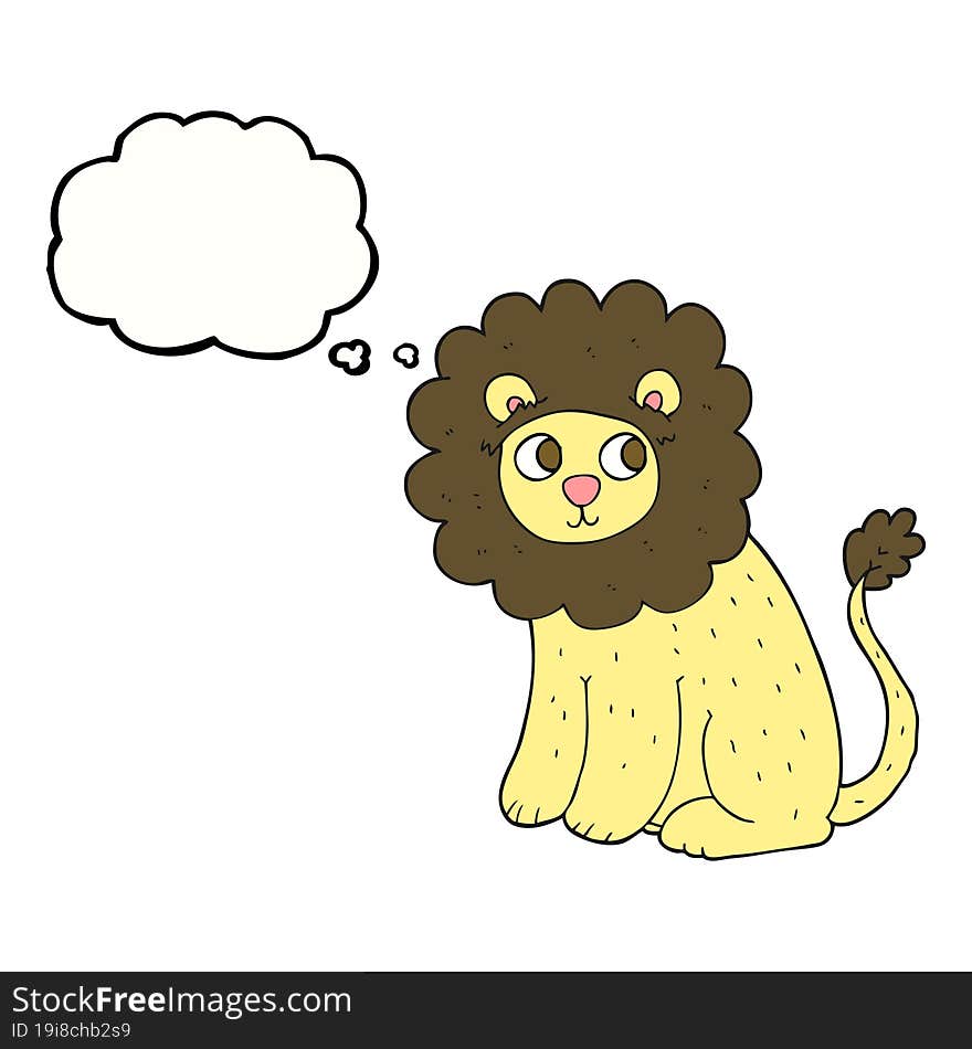 Thought Bubble Cartoon Cute Lion