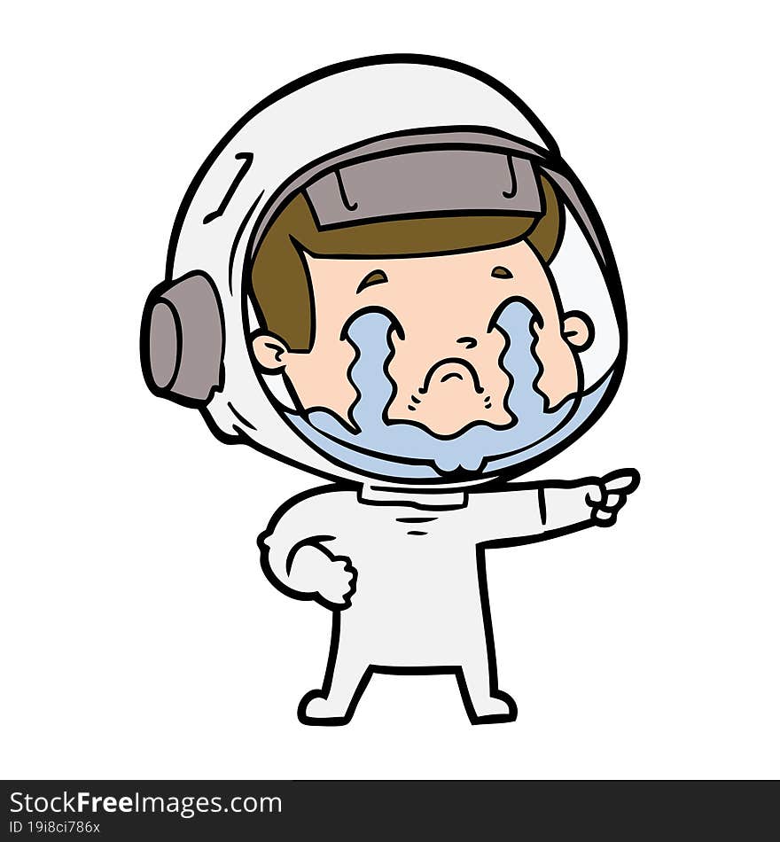 cartoon crying astronaut. cartoon crying astronaut