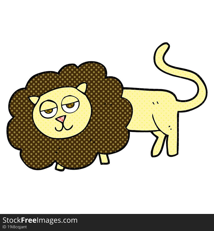 freehand drawn cartoon lion