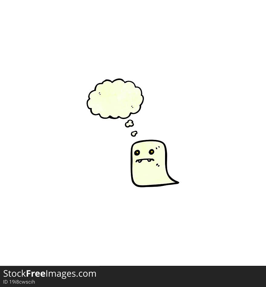 ghost with thought bubble cartoon