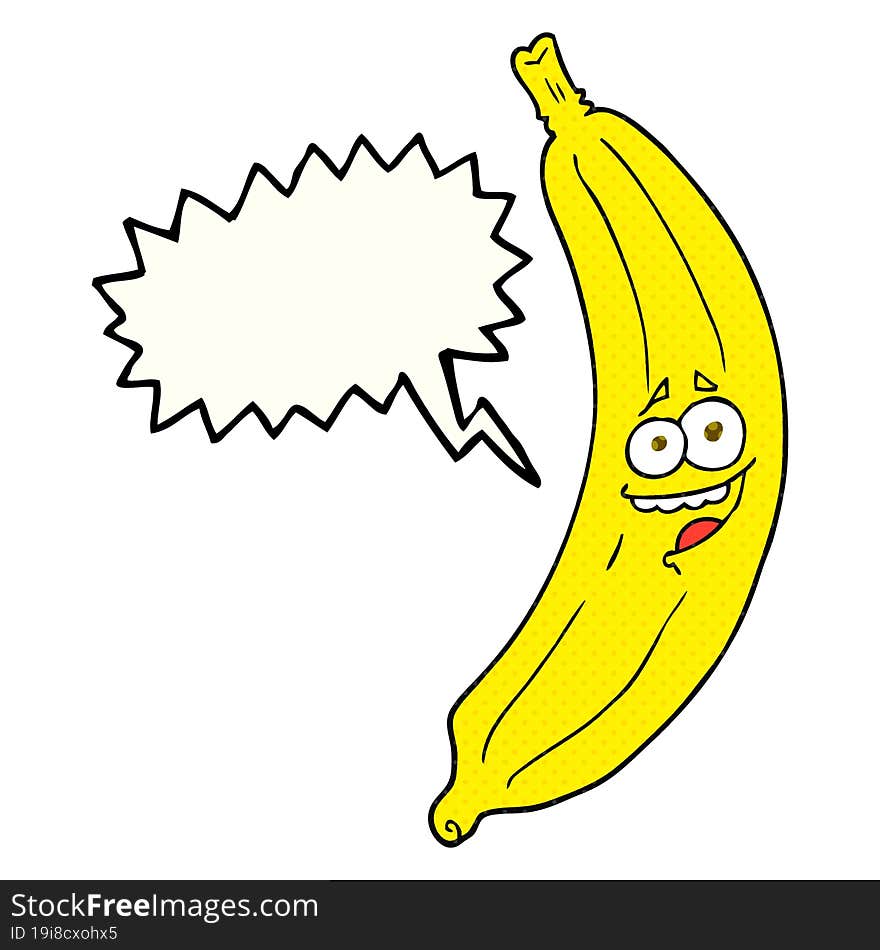 comic book speech bubble cartoon banana