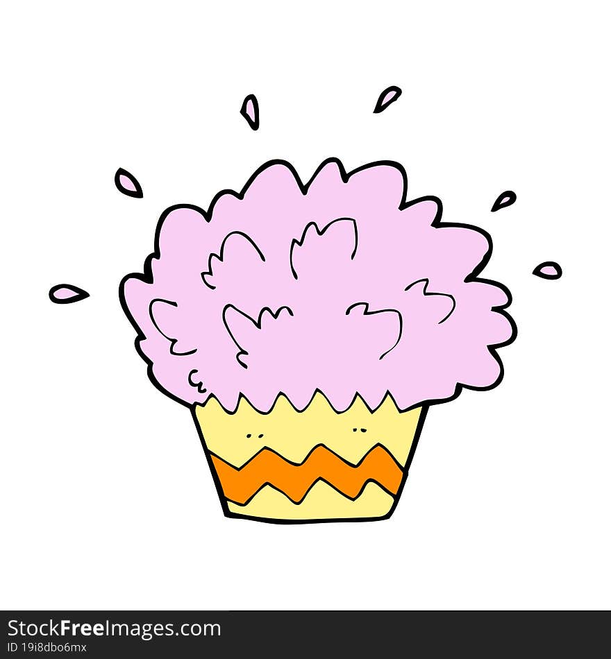 Cartoon Exploding Cupcake