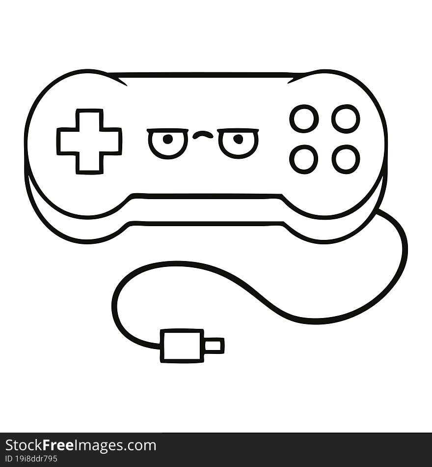 line drawing cartoon game controller