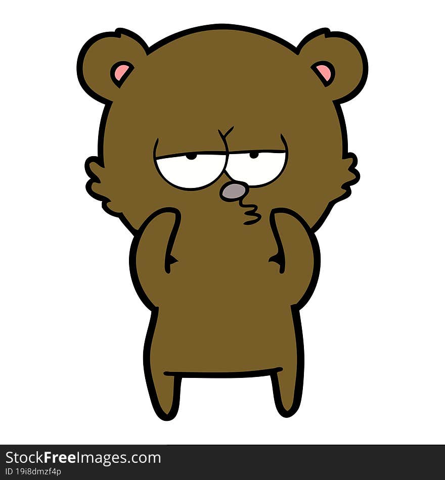 bored bear cartoon. bored bear cartoon