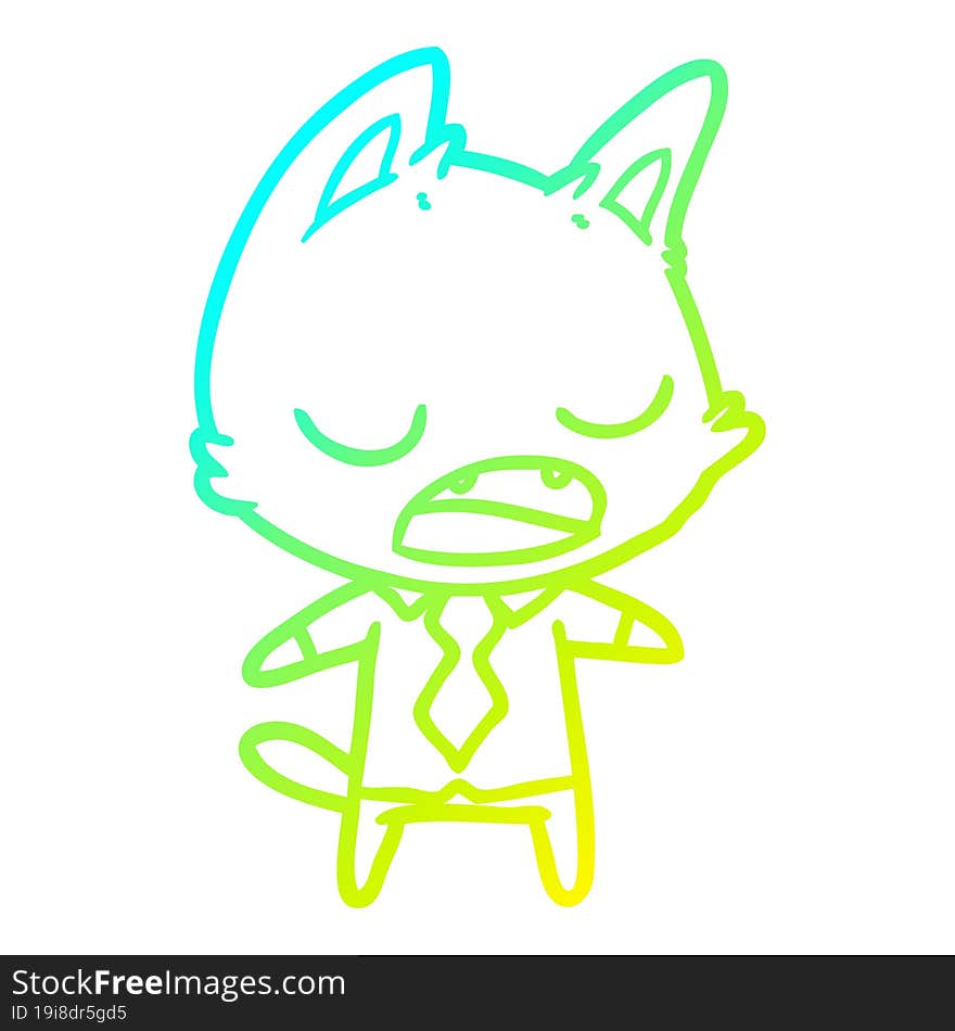 cold gradient line drawing talking cat boss