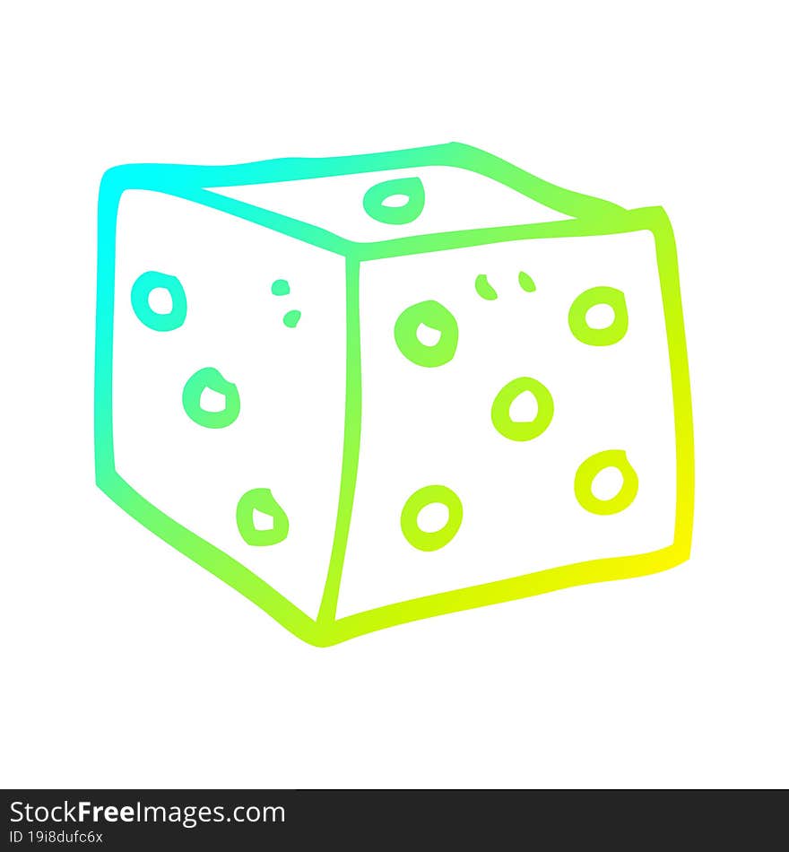 Cold Gradient Line Drawing Cartoon Classic Dice