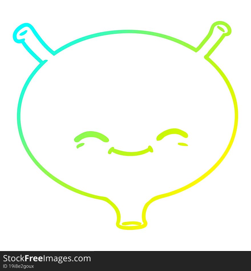 Cold Gradient Line Drawing Cartoon Bladder