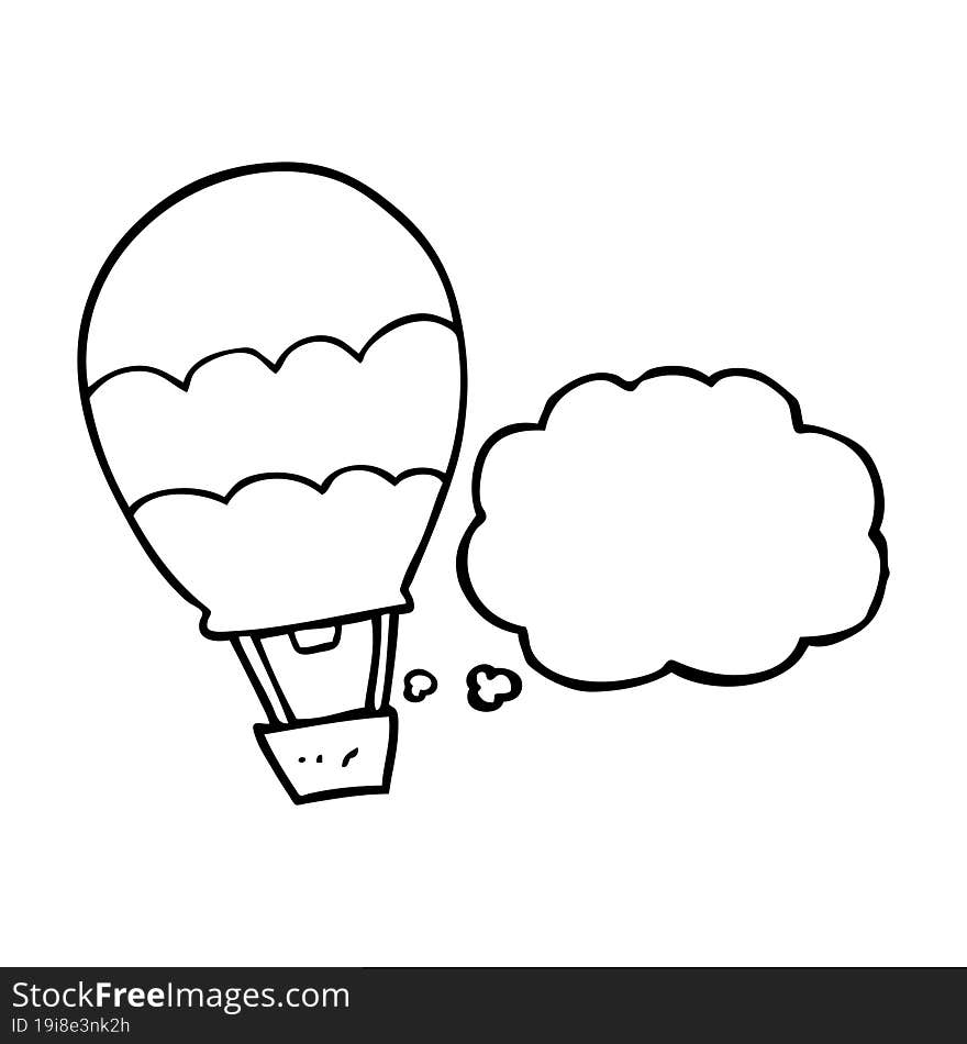 thought bubble cartoon hot air balloon