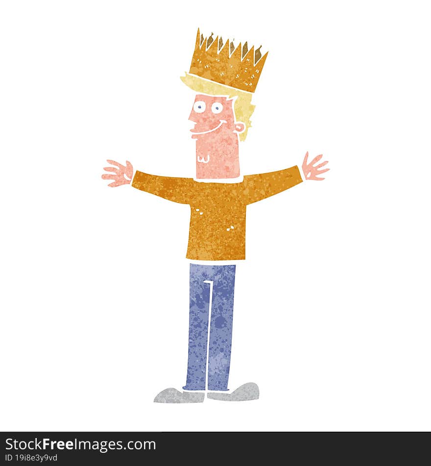 cartoon man wearing crown