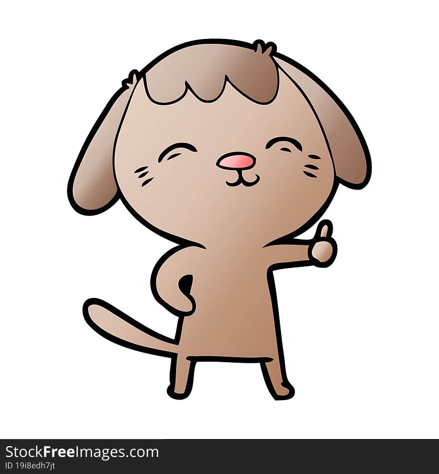 happy cartoon dog giving thumbs up sign. happy cartoon dog giving thumbs up sign