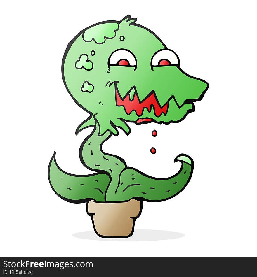 freehand drawn cartoon monster plant