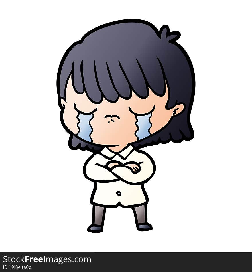 cartoon woman crying. cartoon woman crying