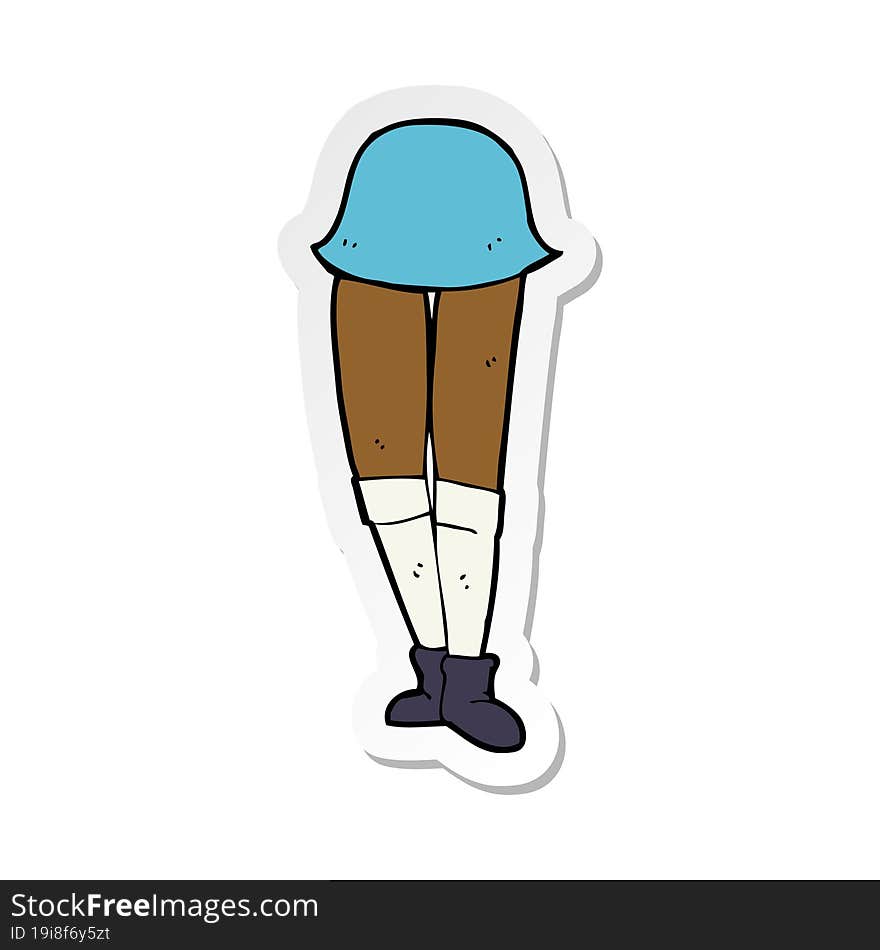 Sticker Of A Cartoon Female Legs