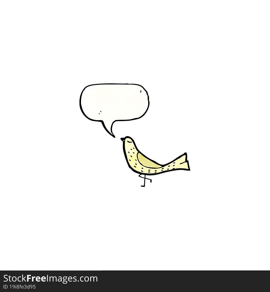 Cartoon Bird With Speech Bubble