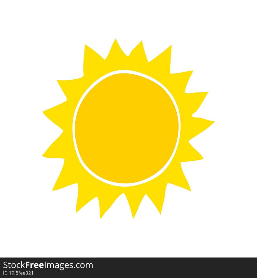 flat color style cartoon sun