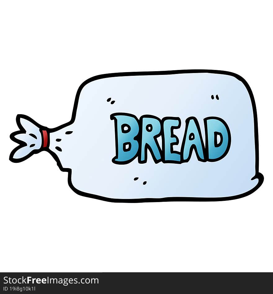 Cartoon Doodle Bread In Bag