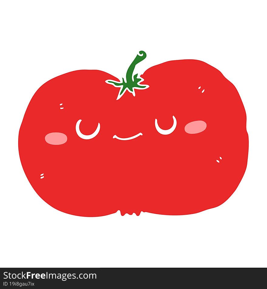 flat color style cartoon apple