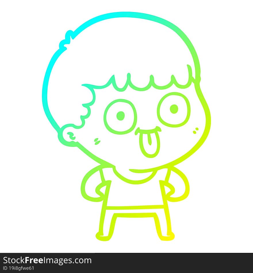 cold gradient line drawing cartoon man staring