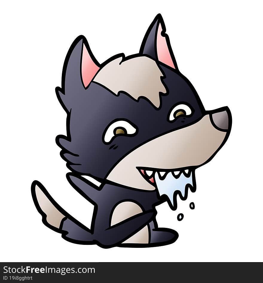 cartoon hungry wolf. cartoon hungry wolf