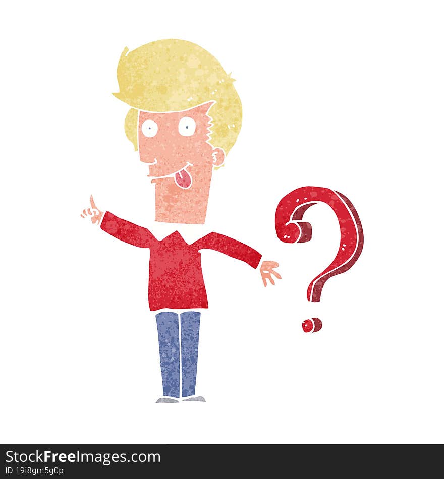 Cartoon Man With Question