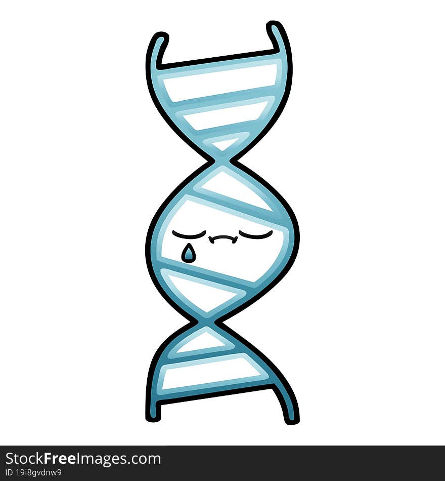 Gradient Shaded Cartoon DNA Strand