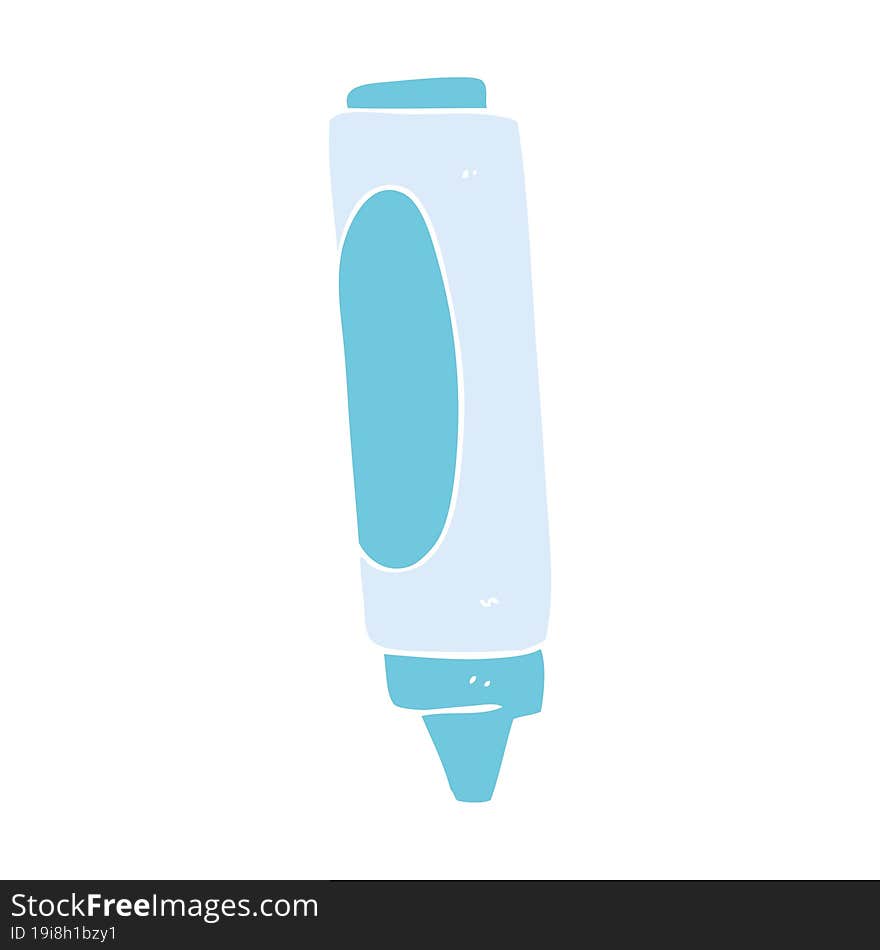 Flat Color Illustration Of A Cartoon Wax Crayon