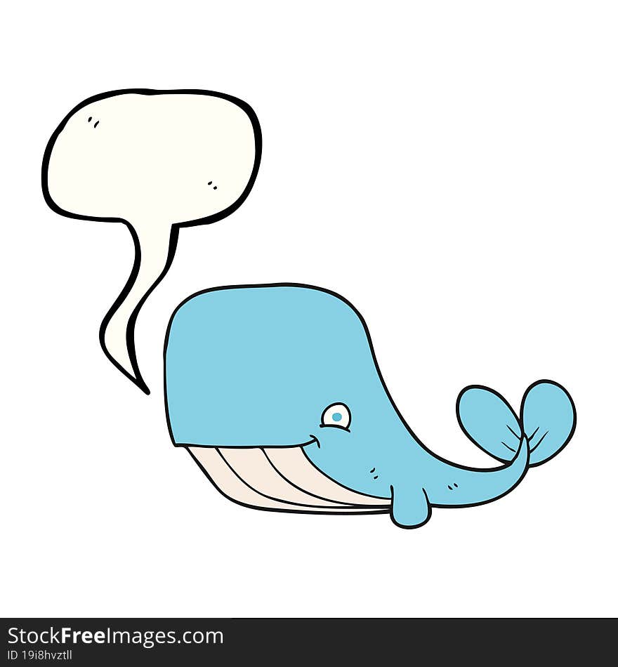 Speech Bubble Cartoon Happy Whale