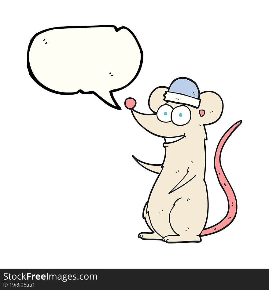 speech bubble cartoon happy mouse