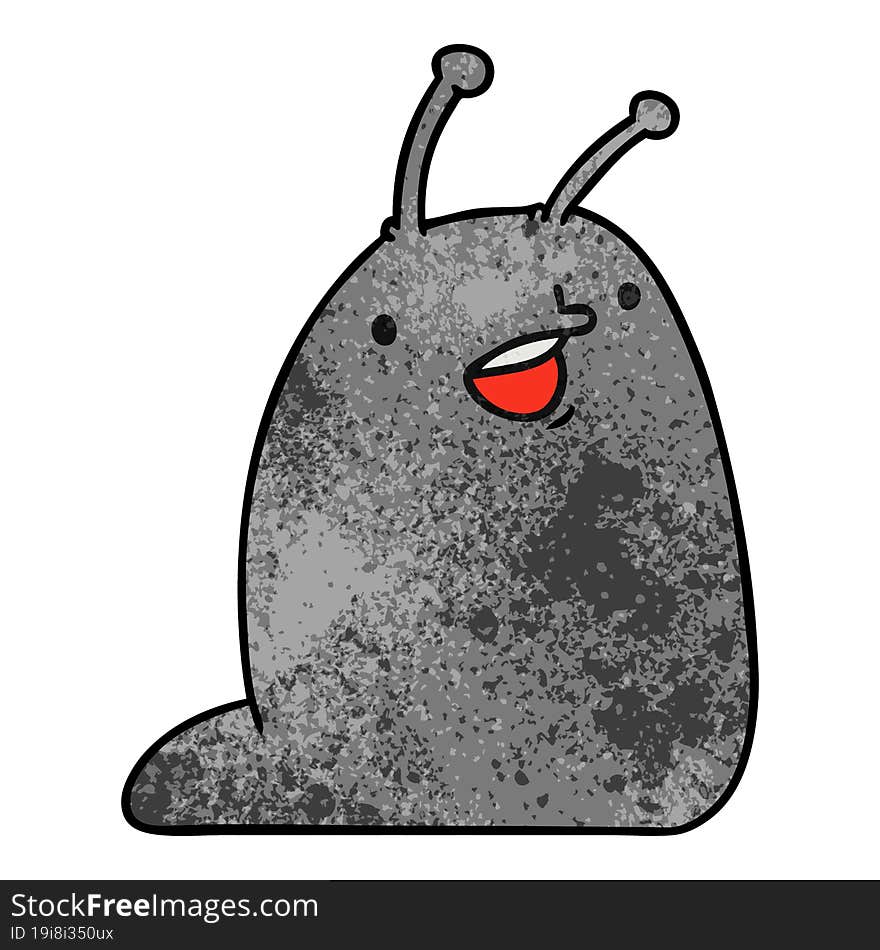 Textured Cartoon Of A Cute Kawaii Slug