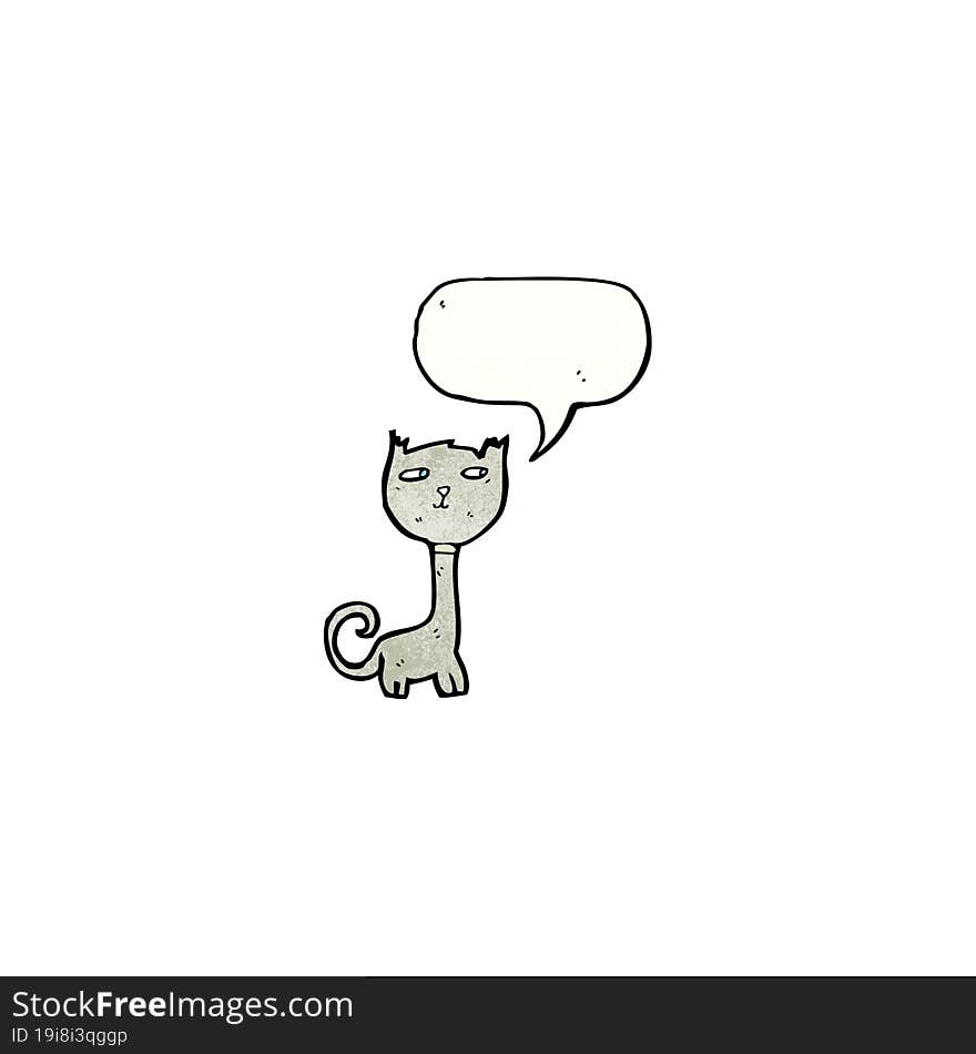 cartoon cat with speech bubble