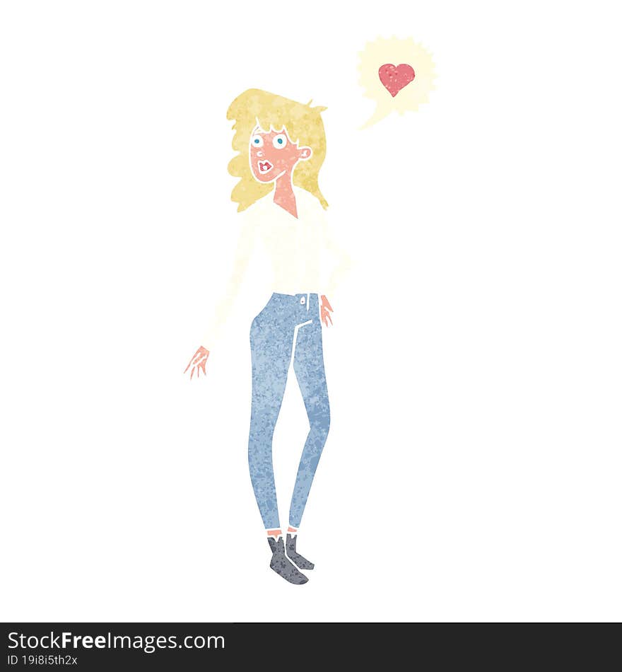 Cartoon Woman In Love