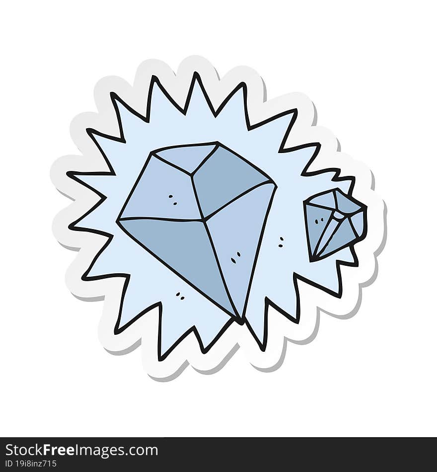 sticker of a cartoon diamonds